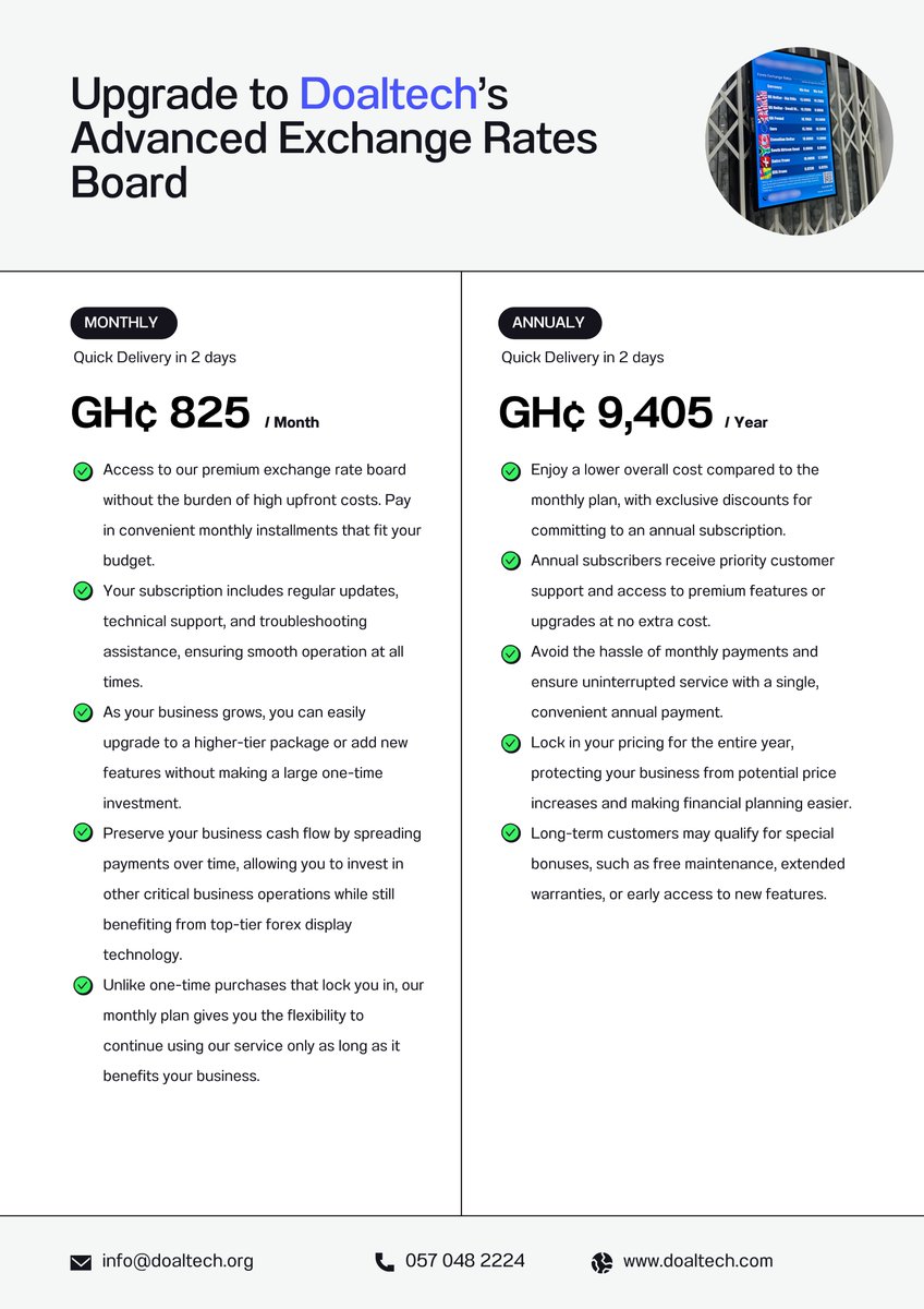 doaltech's tweet image. Tired of rigid payment plans? We’ve got you covered! 💡 Our new subscription model allows you to choose what works best for your business. Monthly, quarterly, or yearly—you decide! 📊 #Doaltech #ForexSolutions