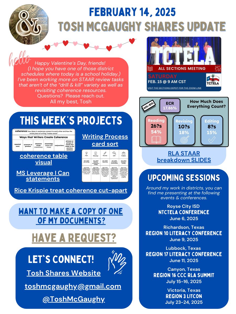 ToshMcGaughy's tweet photo. #ToshWeeklyUpdate #ToshShares #STAARredesign Happy Valentine's Day, friends! https://t.co/uUpO41qY7s https://t.co/NP96BBeYDC
