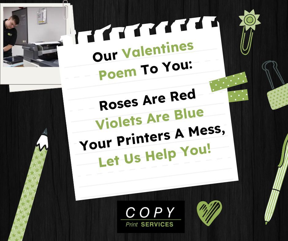 Relationships can be messy, stressful and time-consuming - but printing shouldn't be. This Valentine’s Day, fall in love with stress-free printing, contact us today.💌 #PrinterLove #ValentinesDay