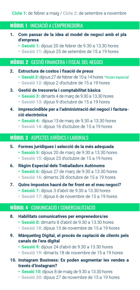 💡 Emprenedors/es i empresaris/àries, això us pot interessar!

📣 L’Àrea d’Emprenedoria de <a href="/DinamiGarrotxa/">DinàmiG</a> impulsa una nova edició de les formacions per a la creació de negocis.
📍 Formació gratuïta oberta a tothom
Tota la info aquí ➡️ olot.cat/pl217/ajuntame…

#femOlot #Olot