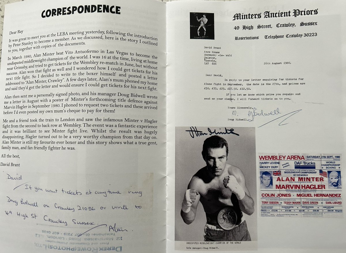 Great to see this in the london ex boxers magazine from s gentleman trying to get tickets to my dad’s fight. This is how to treat a supporter. 💪 <a href="/mintertraining/">Minter_training_and_esapes</a>