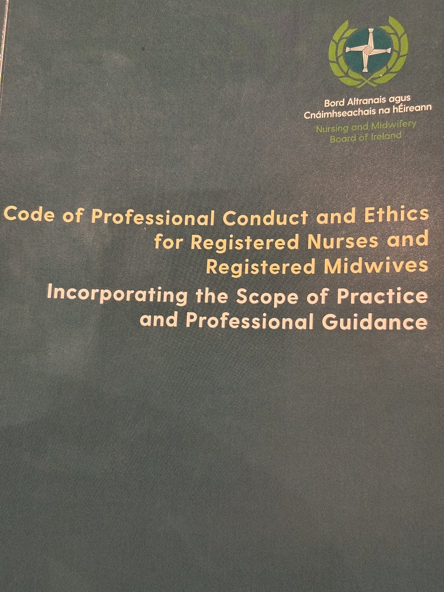 Delighted to be attending launch of new NMBI Code of Professional Conduct and Ethics. Privileged to have been part of the working group. <a href="/ucdsnmhs/">UCD School of Nursing, Midwifery & Health Systems</a> <a href="/ourladyshospice/">Our Lady's Hospice & Care Services</a>