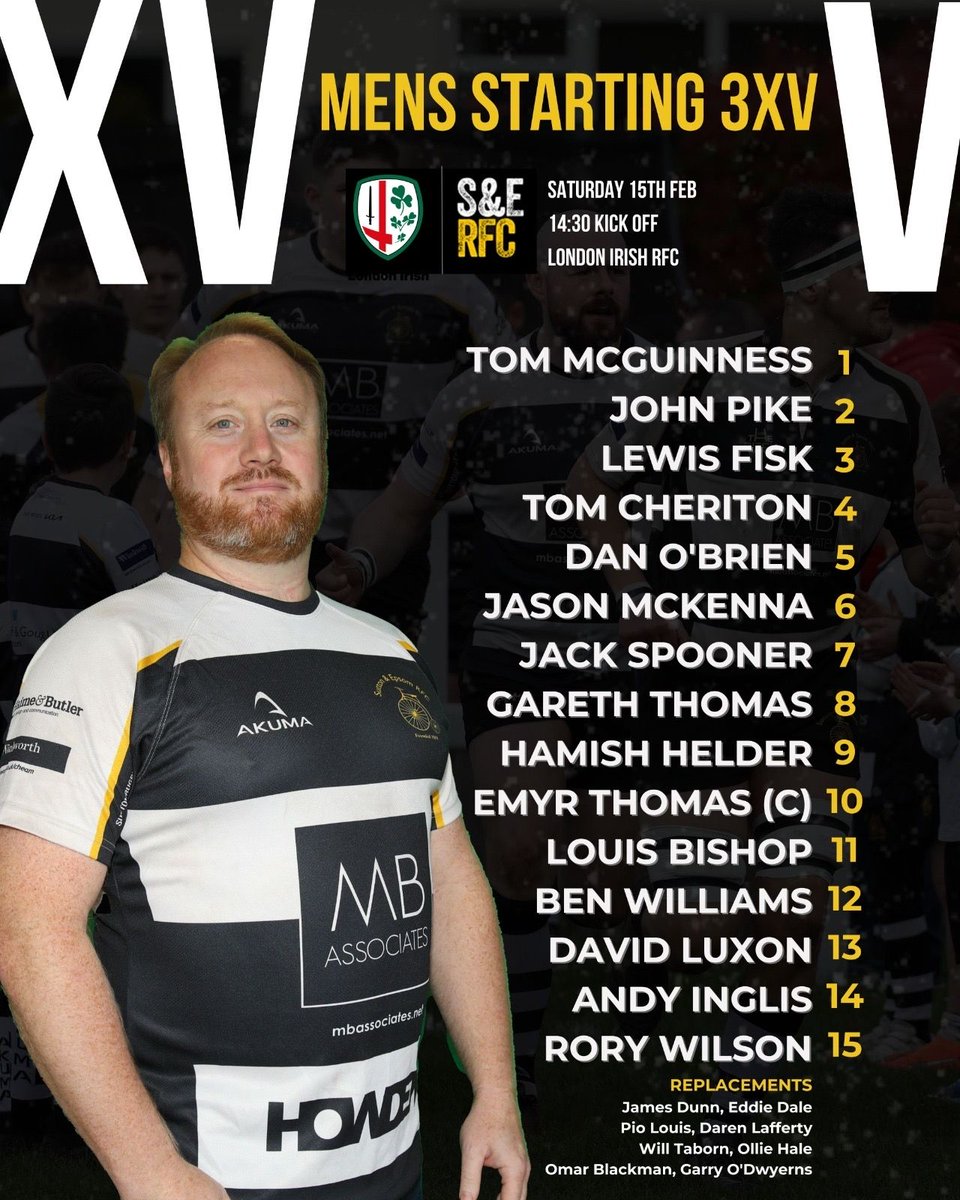 This weekend’s teams are out 🫡⚪️⚫️