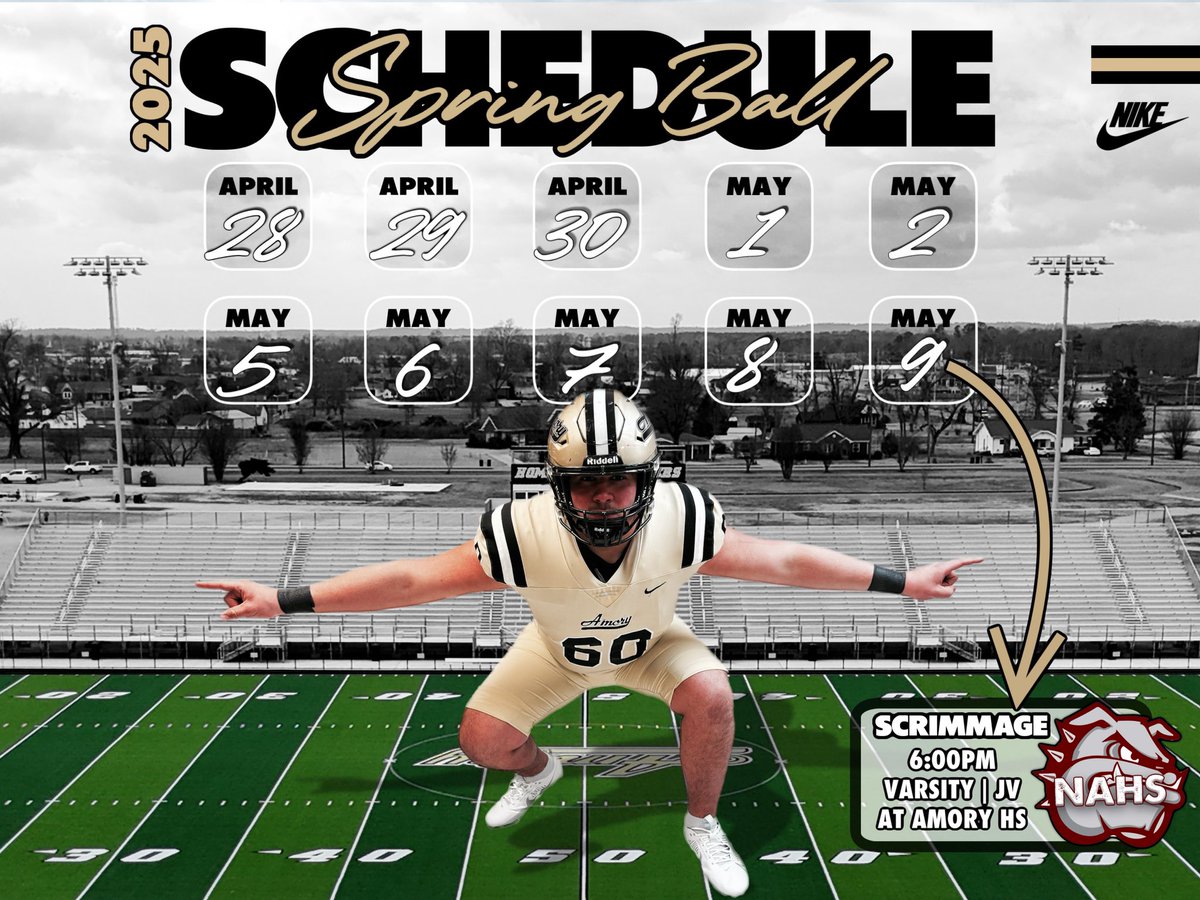 🚨 Spring Ball is around the corner‼️

🏉 Scrimmage
🗓️ May 9, 2025
📍 <a href="/AmoryHighSchool/">Amory High School</a> 
⌚️ 6:00 pm
🆚 <a href="/NAHSFball/">New Albany Football</a> 

Panther FTBL | #mtb 📈 | 2025 🔜