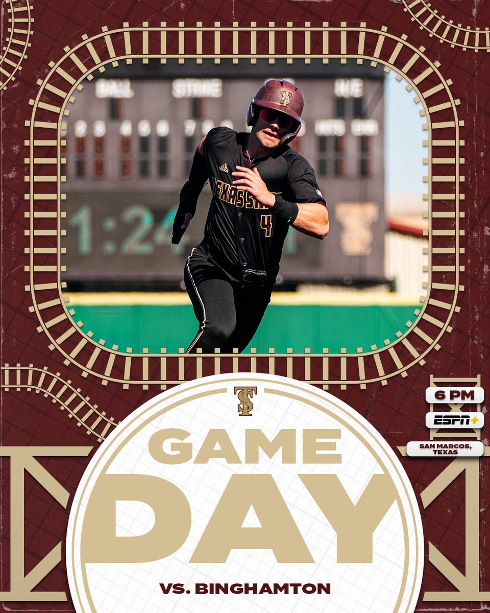 2025 Season Opener!

🆚: Binghamton
🏟️: Bobcat Ballpark
📍: San Marcos, Texas
🕗: 6 pm
💻: ESPN+
📊: TXST.com/Stats

#EatEmUp