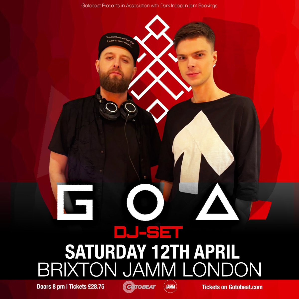 FINALLY!!!
We can announce our 1st Go_A DJ-set show in London.

📍Brixton Jamm club, London, UK
⏰ 8.00 PM (Doors)
🎟️ gotobeat.com/gig/go_a-live/

Can’t wait to see you all!