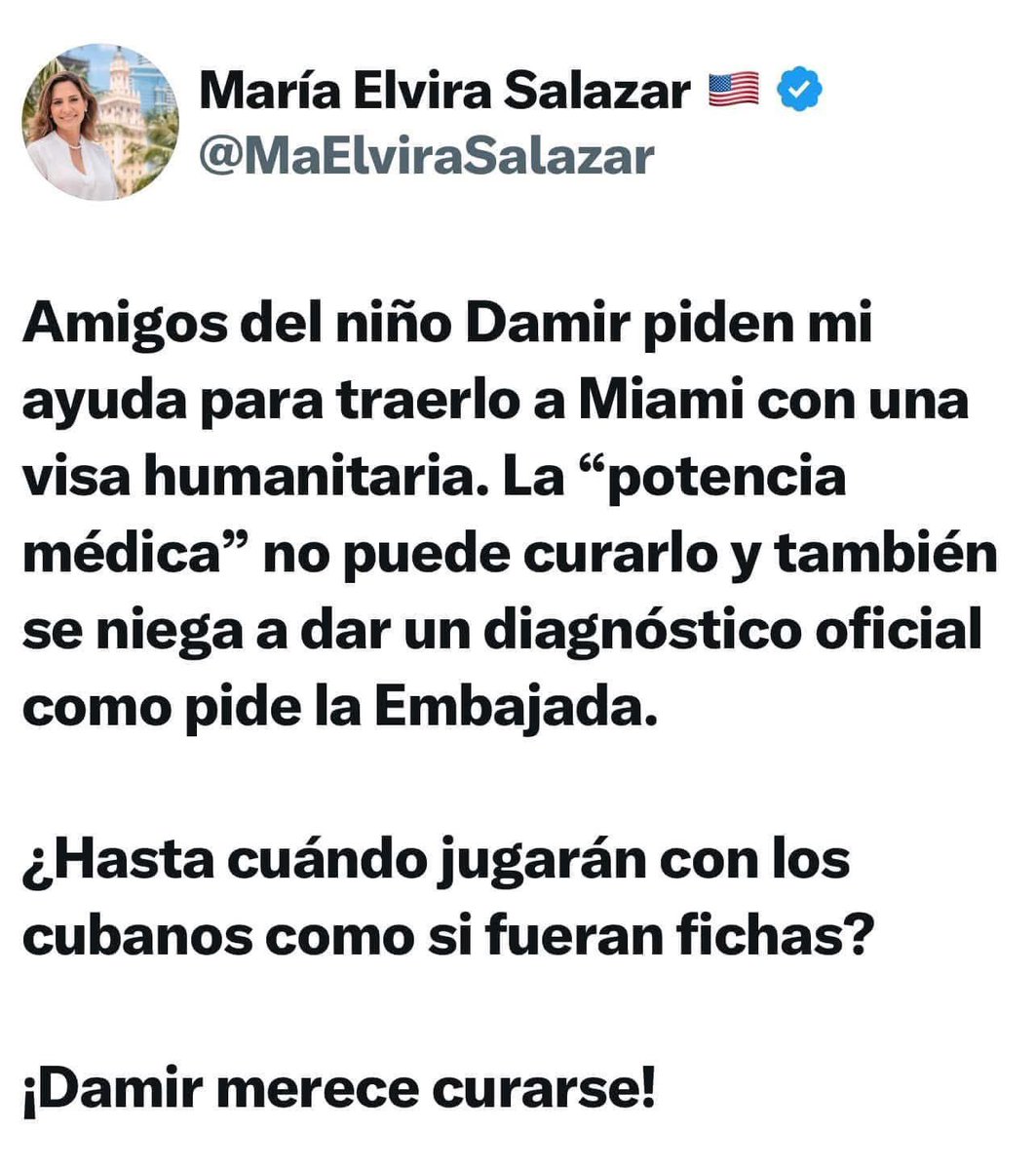 Agradecemos el esfuerzo conjunto de activistas en Madrid que han apelado a la recuperación en Estados Unidos del niño Damir Ortiz Ramírez durante el encuentro sostenido en la jornada de ayer y hoy con el señor Mike Hammer. También a María Elvira Salazar por su apoyo