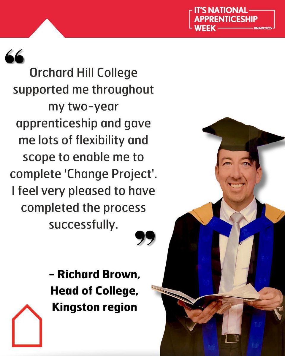 In celebration of #NationalApprenticeshipWeek, we would like to extend our congratulations to Richard Brown, our Head of College for the Kingston region, on successfully completing his 2-year apprenticeship in Strategic Management &amp; Leadership Practice. Well done, Rich!