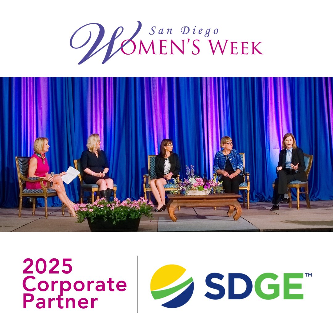 SDWomensWeek's tweet image. We are excited to present to you one of our amazing Corporate Partners for the San Diego Women&apos;s Week 2025! Today, we&apos;ll be giving a special shoutout and thank you to @SDGE.

🔗 Buy tickets today! sdwomensweek.com/tickets/

#nsdbc #sandiego #event #business #womeninbusiness