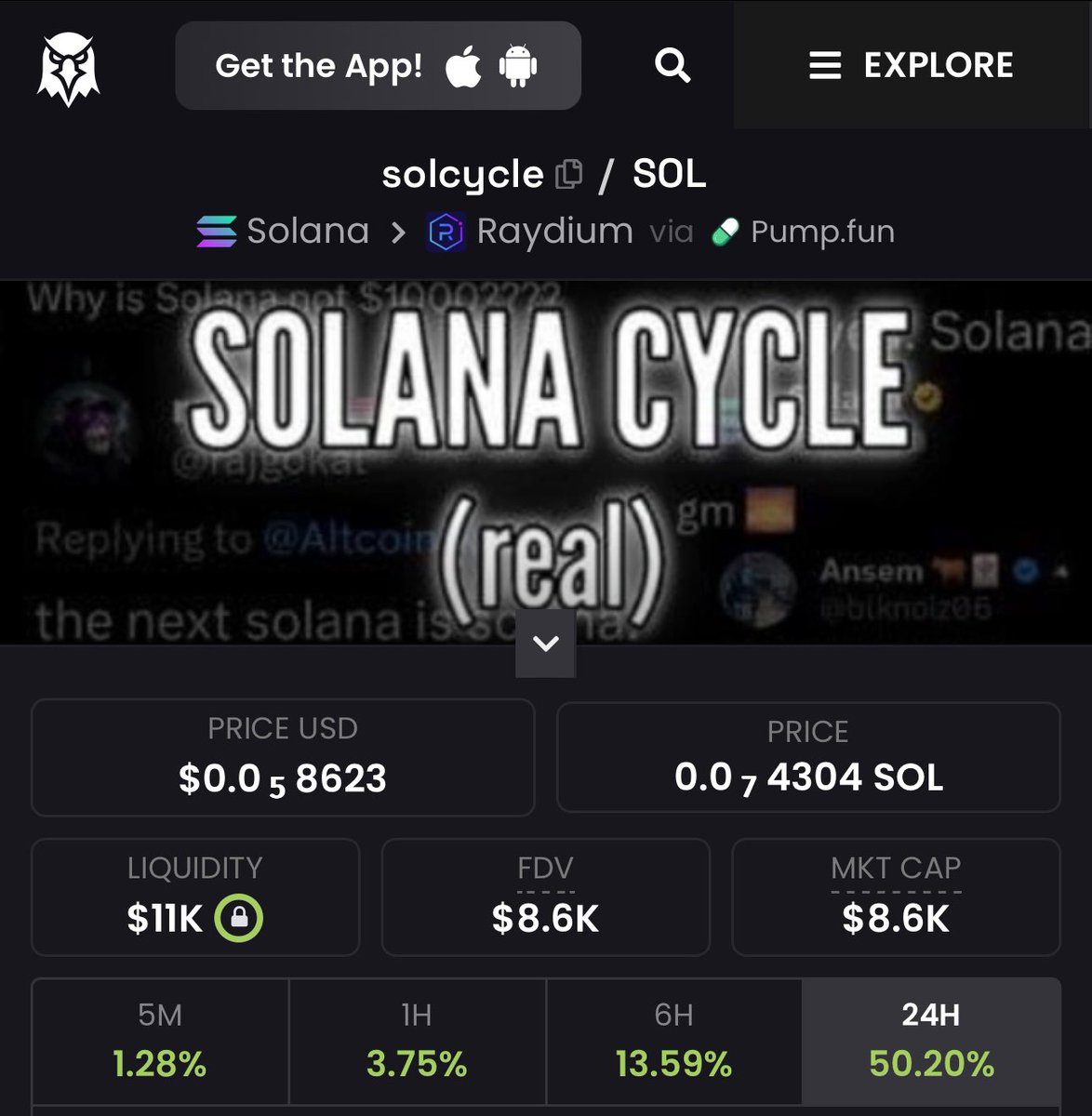 AccExplorer's tweet image. Dq319cnGeK3HVy4mLLH2KnZLwQcRRsJduvj2dLpgpump

50X 

It’s  a   #pumpcycle because of #solcycle 

6BucMbYUHPUc9RKP1kKGrR8jjU4zHW1dBUisWmfapump