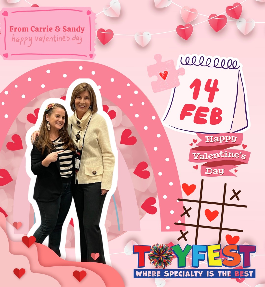ToyFestUS's tweet photo. Happy Valentine’s Day from Carrie, Sandy and ToyFest crew!! Have a wonderful weekend! 💕 💐💘 

We are less than a week away from ToyFest 2025. See you soon and travel safe! 
#ToyFest #WTHRA #ToyShow #TradeShow https://t.co/D8s7mJ0MzO