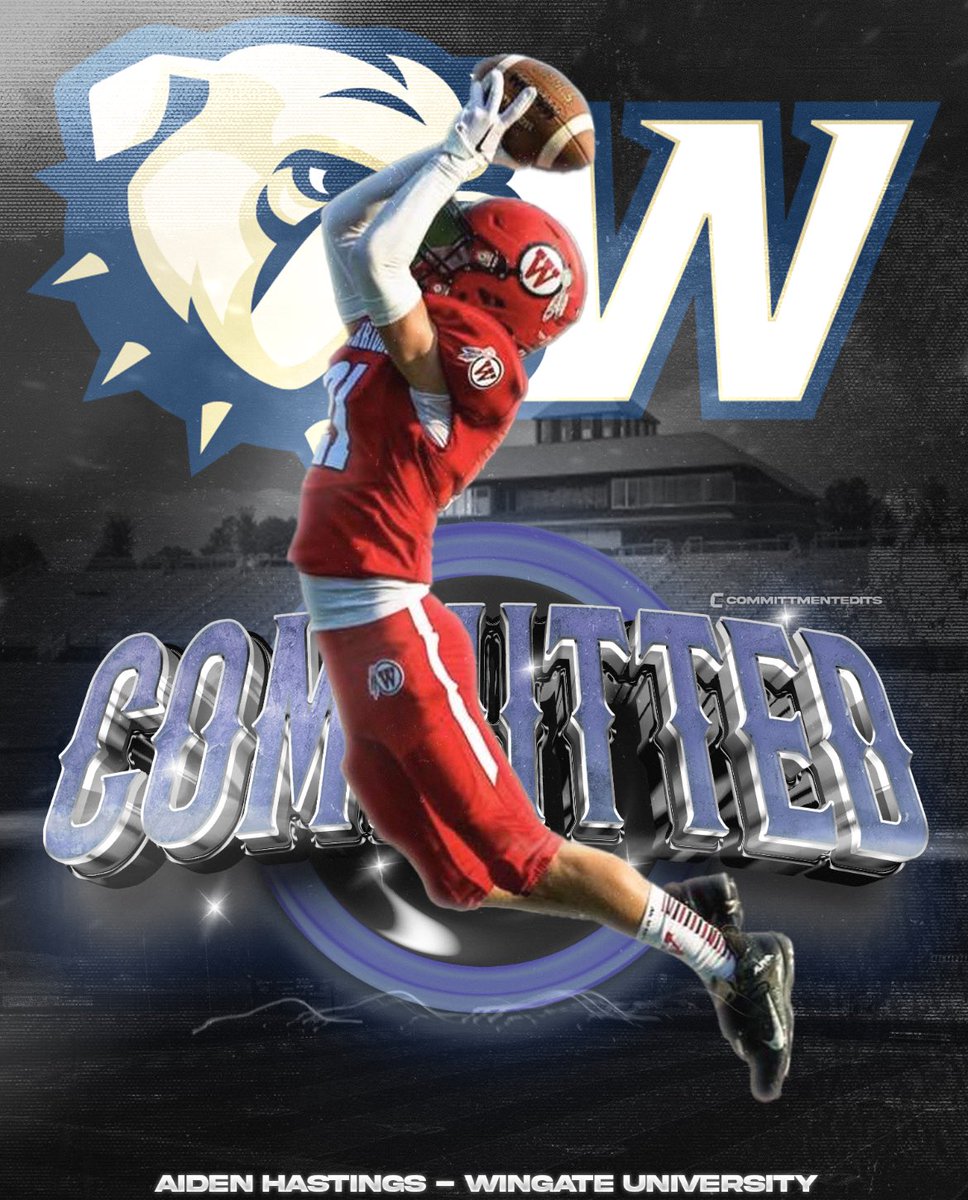 Aiden Hastings (@aidenhastings21) on Twitter photo After a great conversation with <a href="/AustinProehl11/">Austin Proehl</a>, I have decided to commit to Wingate University to play football with <a href="/WU_Bulldogs/">Wingate Bulldogs</a> at the next level! 4 more great years of football ahead of me. God First👆
#Blessed
<a href="/peedeesportss/">Pee Dee SC High School Sports Page</a> <a href="/WaccamawFB/">Waccamaw Warriors Football</a> <a href="/SCHSLFotball/">SCHSL Football</a> <a href="/HighSchoolBlitz/">High School Blitz</a> After a great conversation with <a href="/AustinProehl11/">Austin Proehl</a>, I have decided to commit to Wingate University to play football with <a href="/WU_Bulldogs/">Wingate Bulldogs</a> at the next level! 4 more great years of football ahead of me. God First👆
#Blessed
<a href="/peedeesportss/">Pee Dee SC High School Sports Page</a> <a href="/WaccamawFB/">Waccamaw Warriors Football</a> <a href="/SCHSLFotball/">SCHSL Football</a> <a href="/HighSchoolBlitz/">High School Blitz</a>