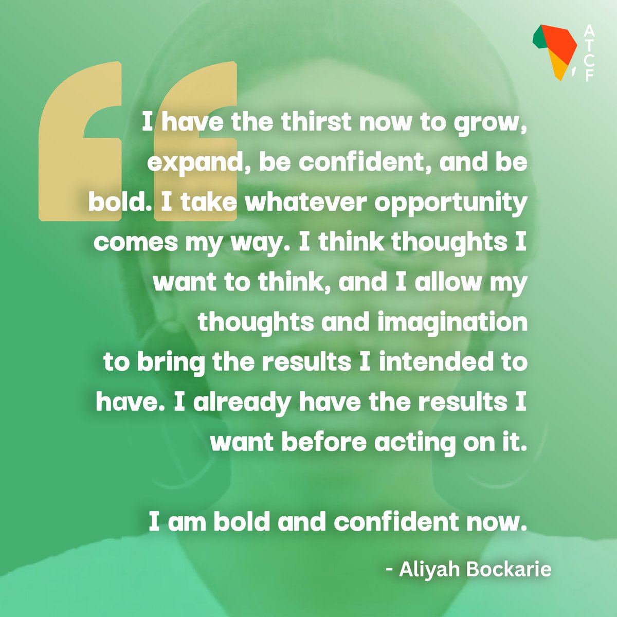 Aliyah’s journey through the Impact Mindset Programme shows the power of self-discovery.  🚀  

✨ Shift challenges into opportunities.  
🔗 Apply now: shorturl.at/KDulv  

#IMPACTMindset #MindsetShift #YouthEmpowerment #Leadership #ATCF