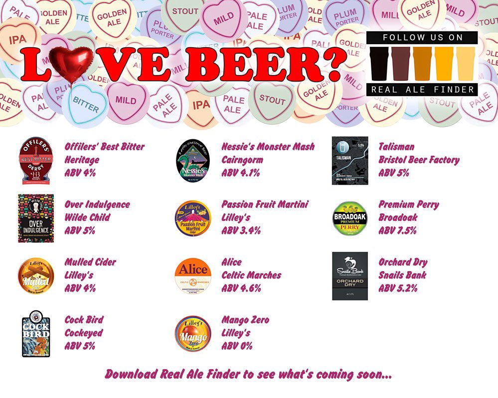 Kegandcomfort_micropub (@kmicropub) on Twitter photo On the bar today!
Beer Board: goo.gl/BCjKCK
#ValentineWeek #ValentinesDay2025 <a href="/Heritagebrew/">Heritage Brewing Co</a> <a href="/cairngormbrew/">Cairngorm Brewery</a> <a href="/BrisBeerFactory/">Bristol Beer Factory</a> <a href="/WildeChildBeer/">WildeChildBrewingCo.</a> <a href="/lilleyscider/">Lilley's Cider</a> <a href="/FetchTheDrinks/">Fetch The Drinks</a> <a href="/CelticMarches/">Celtic Marches</a> <a href="/Snailsbankcider/">Snailsbank Cider</a> <a href="/cockeyedciderco/">Cider</a>
#RealAleFinder On the bar today!
Beer Board: goo.gl/BCjKCK
#ValentineWeek #ValentinesDay2025 <a href="/Heritagebrew/">Heritage Brewing Co</a> <a href="/cairngormbrew/">Cairngorm Brewery</a> <a href="/BrisBeerFactory/">Bristol Beer Factory</a> <a href="/WildeChildBeer/">WildeChildBrewingCo.</a> <a href="/lilleyscider/">Lilley's Cider</a> <a href="/FetchTheDrinks/">Fetch The Drinks</a> <a href="/CelticMarches/">Celtic Marches</a> <a href="/Snailsbankcider/">Snailsbank Cider</a> <a href="/cockeyedciderco/">Cider</a>
#RealAleFinder