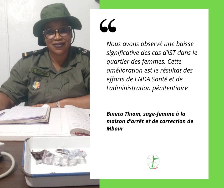 ENDA Santé intervient en milieu carcéral depuis plus de 3 ans, permettant à   8️⃣3️⃣7️⃣ détenus d'accéder à des soins de santé.

🤝Ensemble nous faisons en sorte que la santé soit accessible aux personnes les plus vulnérables.