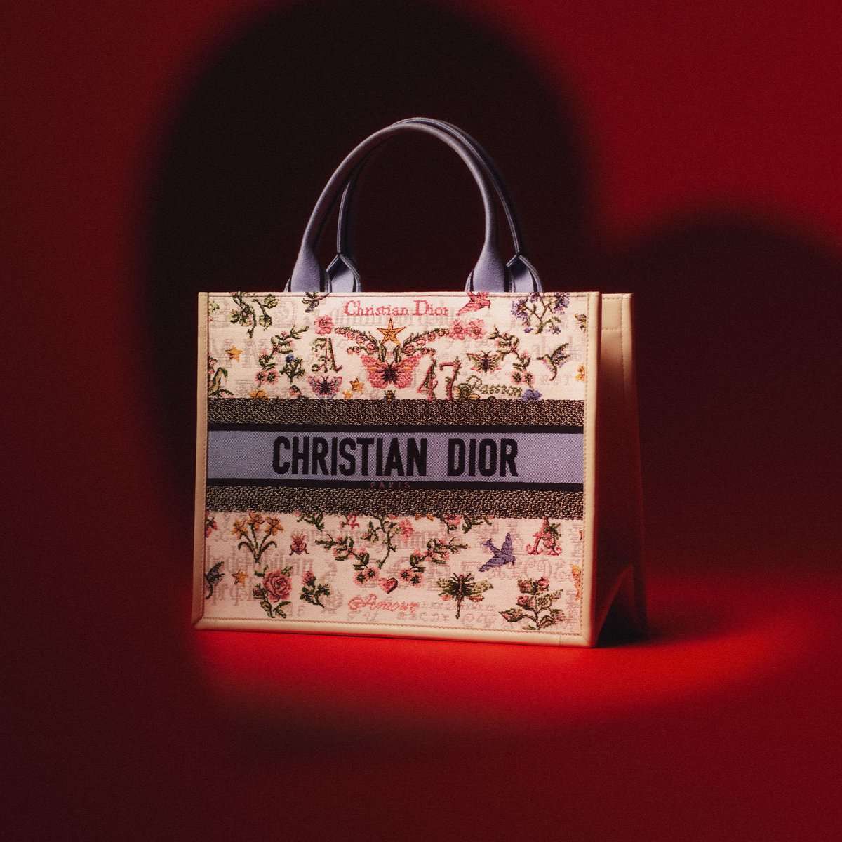 Dior's tweet photo. When Dior speaks the language of love – discover your heart's desire in the House's Valentine's selections, including the #LadyDior and #DiorBookTote by Maria Grazia Chiuri.