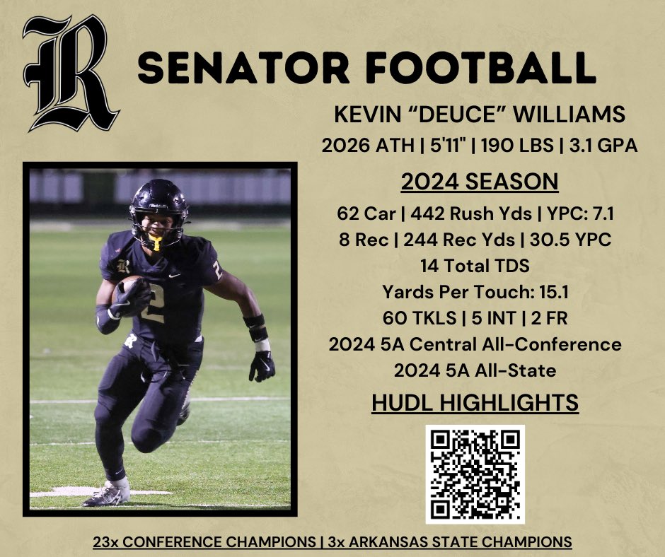 Coach_Up (@coachuptergrove) on Twitter photo College coaches check out <a href="/Deuce2will/">Kevin “Deuce” Williams</a>. Every down back who can do it all and difference maker on special teams! Offers from Sac State, UCA and FIU. Loves to compete! Two sport guy who gets it done on the hardwood as well. College coaches check out <a href="/Deuce2will/">Kevin “Deuce” Williams</a>. Every down back who can do it all and difference maker on special teams! Offers from Sac State, UCA and FIU. Loves to compete! Two sport guy who gets it done on the hardwood as well.