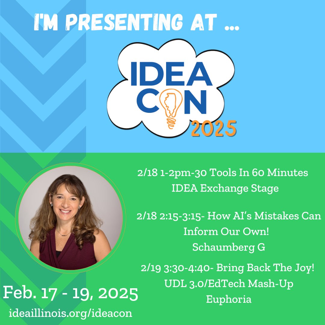 So hard to believe that #IDEAcon is next week! I'm really looking forward to presenting, learning, and connecting. Will I see you there? #UDL #Edtech <a href="/ideaillinois/">IDEA</a>