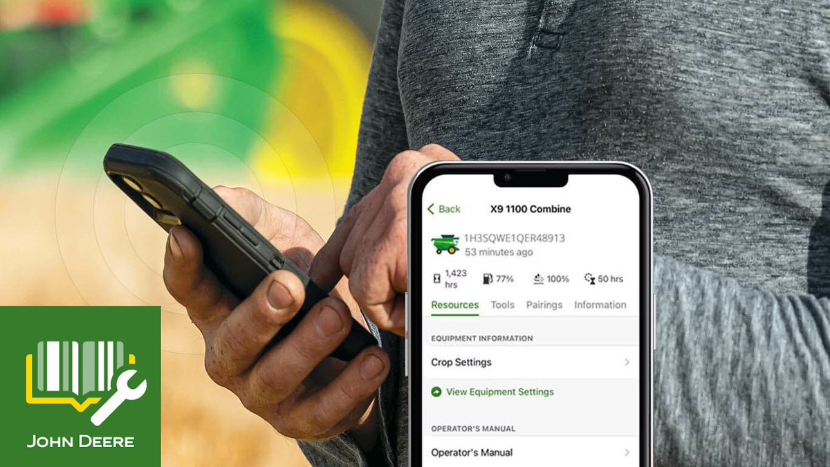 Equipment Mobile is the ultimate app for managing and maintaining your equipment to keep it running smoothly. You can prepare equipment for work, access key information and find the parts you need.

Download 'Equipment Mobile' by John Deere in the Google Play or Apple App Store.
