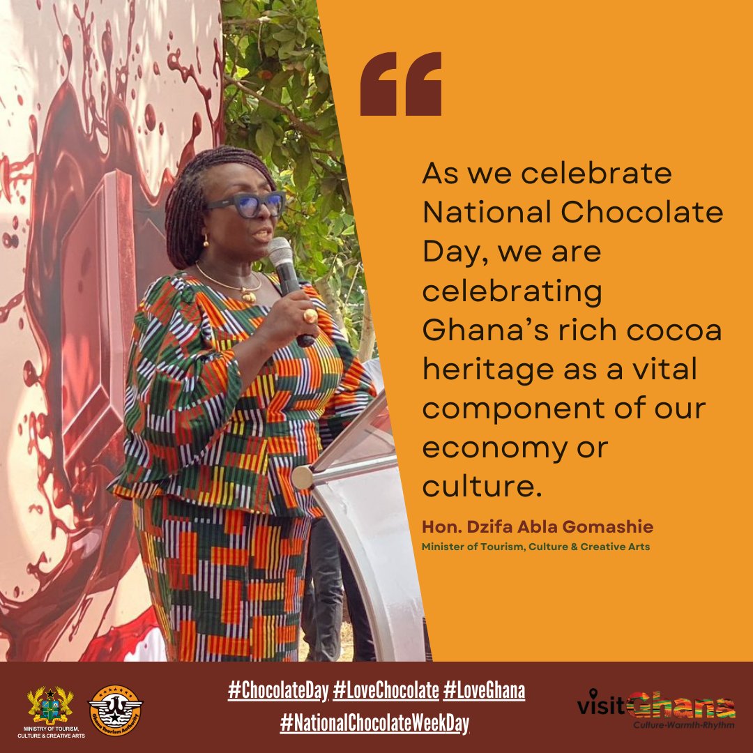ghanatourismGTA's tweet photo. Statement by Hon. Dzifa Gomashie, Minister for @motcca_gh on the floor of parliament today to mark Chocolate Day Celebration 2025.
#ChocolateDay #LoveGhana #LoveChocolate #NationalChocolateWeek #EatChocolate #StayHealthy #GrowGhana #ChocolateDay2025 #ValentinesDay https://t.co/LXe25OxumR