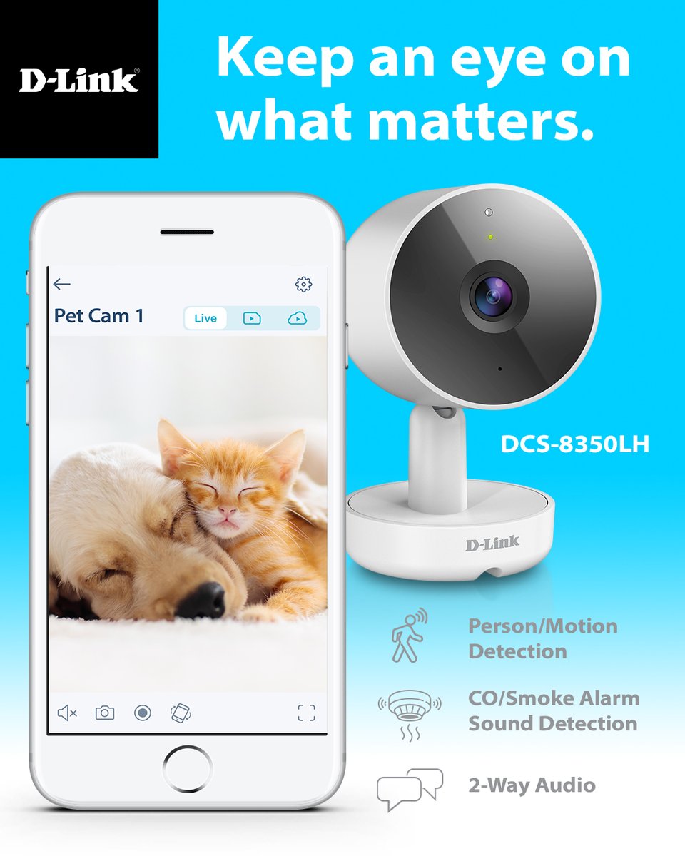 D-Link USA (@dlink) on Twitter photo WiFi cameras aren’t just for helping with security, they’re also great for keeping an eye on loved ones.  And with 2-way audio your voice can help them feel relaxed and safe.  Easy DIY setup, & no monthly fees.  Shop today and SAVE. bit.ly/40VsxeJ #WIFI #pet #petlovers WiFi cameras aren’t just for helping with security, they’re also great for keeping an eye on loved ones.  And with 2-way audio your voice can help them feel relaxed and safe.  Easy DIY setup, & no monthly fees.  Shop today and SAVE. bit.ly/40VsxeJ #WIFI #pet #petlovers