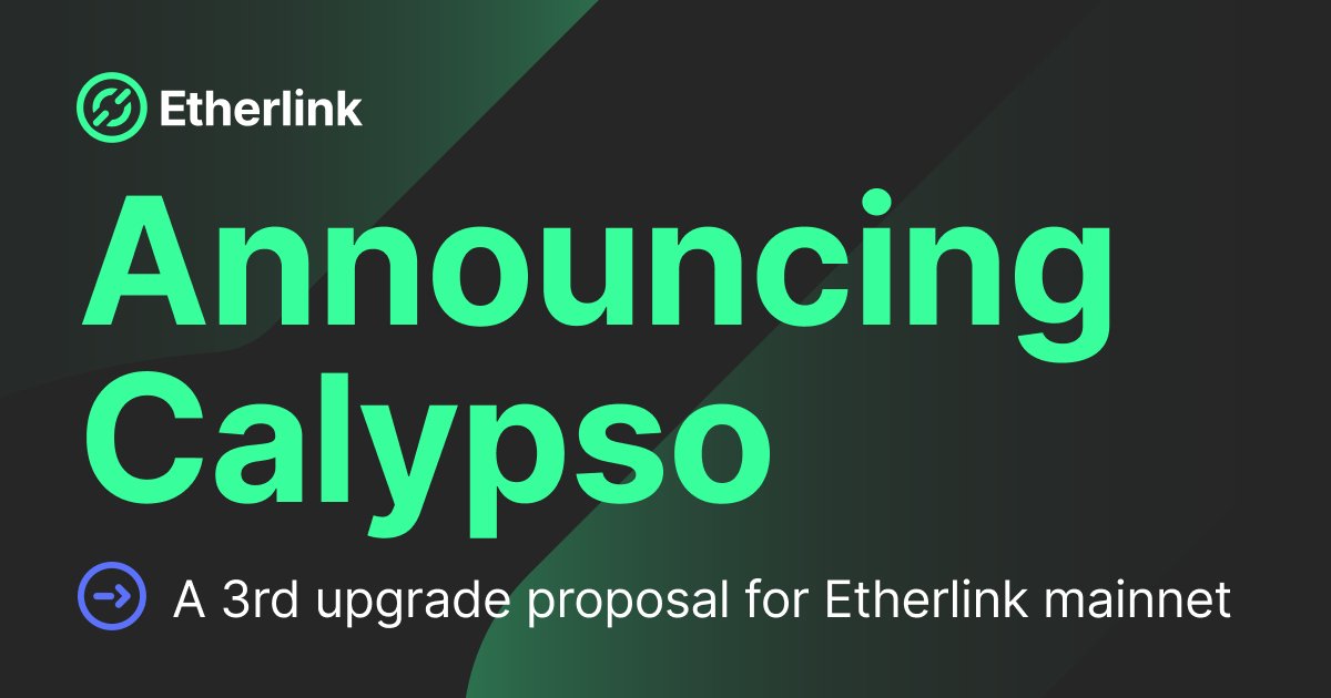 etherlink's tweet image. Say hello to Calypso 🍹

Etherlink Mainnet's 3rd upgrade proposal is here!

• Up to 30x performance boost for smart contract storage 🚀
• Setting up faster XTZ bridging to Tezos L1 ⚡️
• Governance contract updates following Quebec upgrade 📑
• Smaller disk footprint for…
