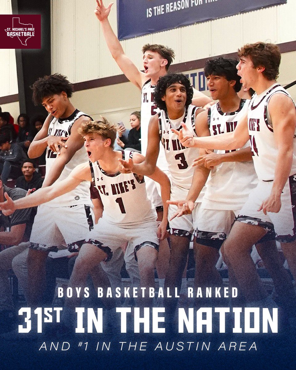 Highest Ranking This Year 📈

The boys basketball team is ranked 31st in the Nation via <a href="/MaxPreps/">MaxPreps</a> – the team’s highest ranking all year! Alongside this milestone, the team has been consistently ranked 1st in the Austin area for their division via <a href="/statesman/">Austin Statesman</a>!

#smprepwarriors