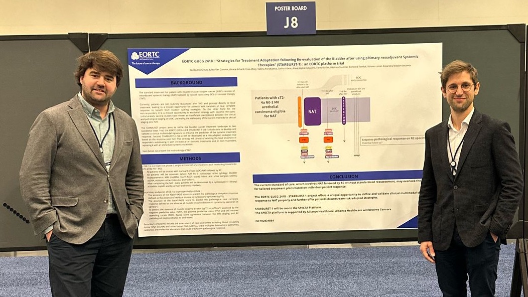 Guillaume Grs (@ggrisay) on Twitter photo Had the pleasure of presenting a poster of EORTC2418 - STARBURST1 at #GU25 ! It's vital to validate a clinical multimodal signature of response to NAT in MIBC ! Alexandra Masson-Lecomte <a href="/Achard_Verane/">Vérane Achard</a>
<a href="/vandamme_jvd/">Julien Van Damme</a> <a href="/BertrandTOMBAL/">tombal</a> <a href="/y_loriot/">Yohann Loriot</a> <a href="/EORTC/">EORTC</a> Had the pleasure of presenting a poster of EORTC2418 - STARBURST1 at #GU25 ! It's vital to validate a clinical multimodal signature of response to NAT in MIBC ! Alexandra Masson-Lecomte <a href="/Achard_Verane/">Vérane Achard</a>
<a href="/vandamme_jvd/">Julien Van Damme</a> <a href="/BertrandTOMBAL/">tombal</a> <a href="/y_loriot/">Yohann Loriot</a> <a href="/EORTC/">EORTC</a>
