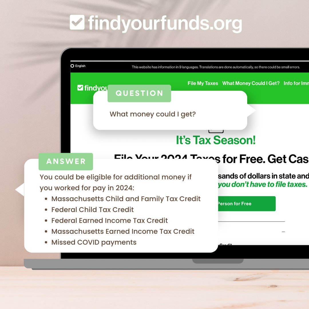 Get help filing your taxes for FREE on FindYourFunds.org NOW! You may be eligible for state and federal tax credits you aren't aware of, like the #ChildFamilyTaxCredit or #EarnedIncomeTaxCredit. Don't let yourself miss this money: go to FindYourFunds.org for more!