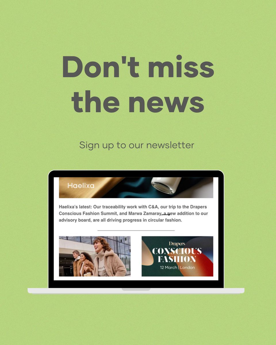 Newsletter:
Our collaborative efforts with C&amp;A to enhance traceability, our upcoming participation in the Drapers Conscious Fashion Summit, and Marwa Zamaray's recent appointment to our Advisory Board are all driving advancements in circular fashion. 
buff.ly/4dZOTQw