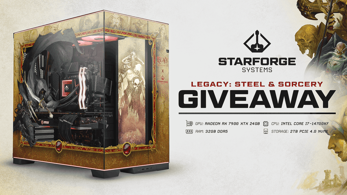 Vast (@vastgg) on Twitter photo $2,750 Gaming PC Giveaway!
To enter, perform these tasks via the link below:
🔁Repost + Like
✅Follow <a href="/notostudios/">Notorious Studios</a>+ <a href="/StarforgePCs/">Starforge Systems</a>
Enter Here: vast.link/Legacy $2,750 Gaming PC Giveaway!
To enter, perform these tasks via the link below:
🔁Repost + Like
✅Follow <a href="/notostudios/">Notorious Studios</a>+ <a href="/StarforgePCs/">Starforge Systems</a>
Enter Here: vast.link/Legacy