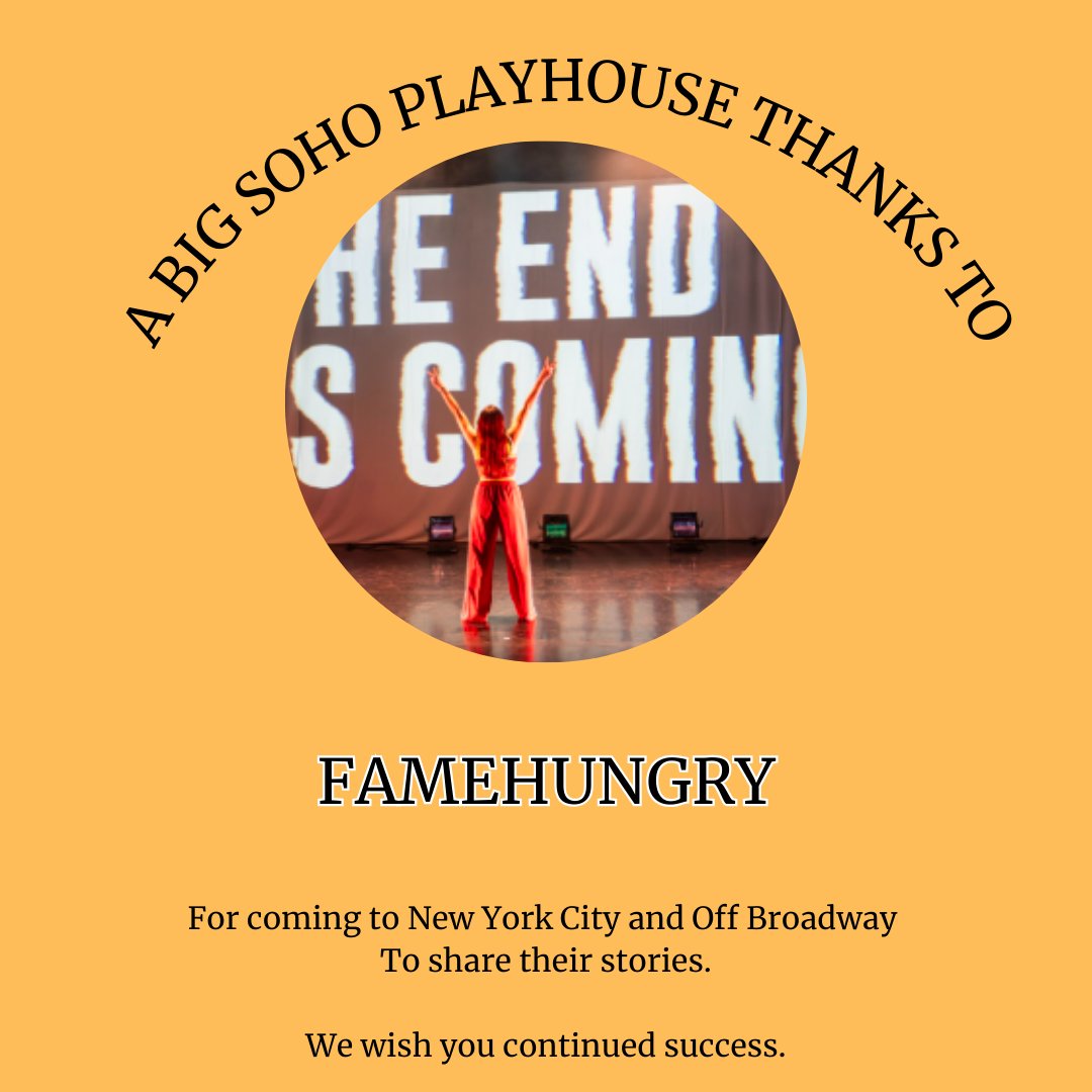 🎭 Thank You, FAMEHUNGRY, for an Unforgettable Run at SoHo Playhouse! 🌟
What a wild ride! A huge thank you to FAMEHUNGRY for bringing its bold, boundary-pushing storytelling to NYC as part of the Fringe Encore Series.
