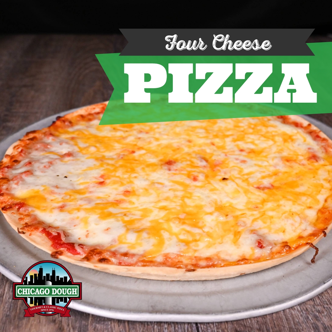 ChicagoDoughCo's tweet photo. This Valentine’s Day, skip the flowers and share the love with our Four Cheese Pizza! Mozzarella, cheddar, Monterey Jack, and provolone come together for a cheesy masterpiece that's perfect for you and your special someone. 🍕💘 #FourCheeseLove #PizzaMyHeart #ValentinesDayTreat https://t.co/VdyFAR6aIg
