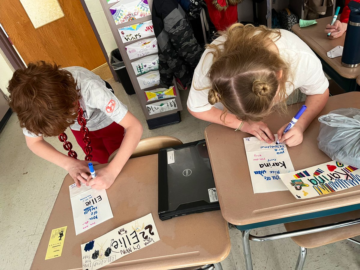 bri_esser's tweet image. What an amazing day celebrating friendship and kindness! Students used their Valentine’s bags to share affirmations and created a Take What You Need wall to share affirmations with others! #ProjectKindness #AnchoredInExcellenceCVES @cveschargers @lisa_minutoli @IHeartCKH 🩵