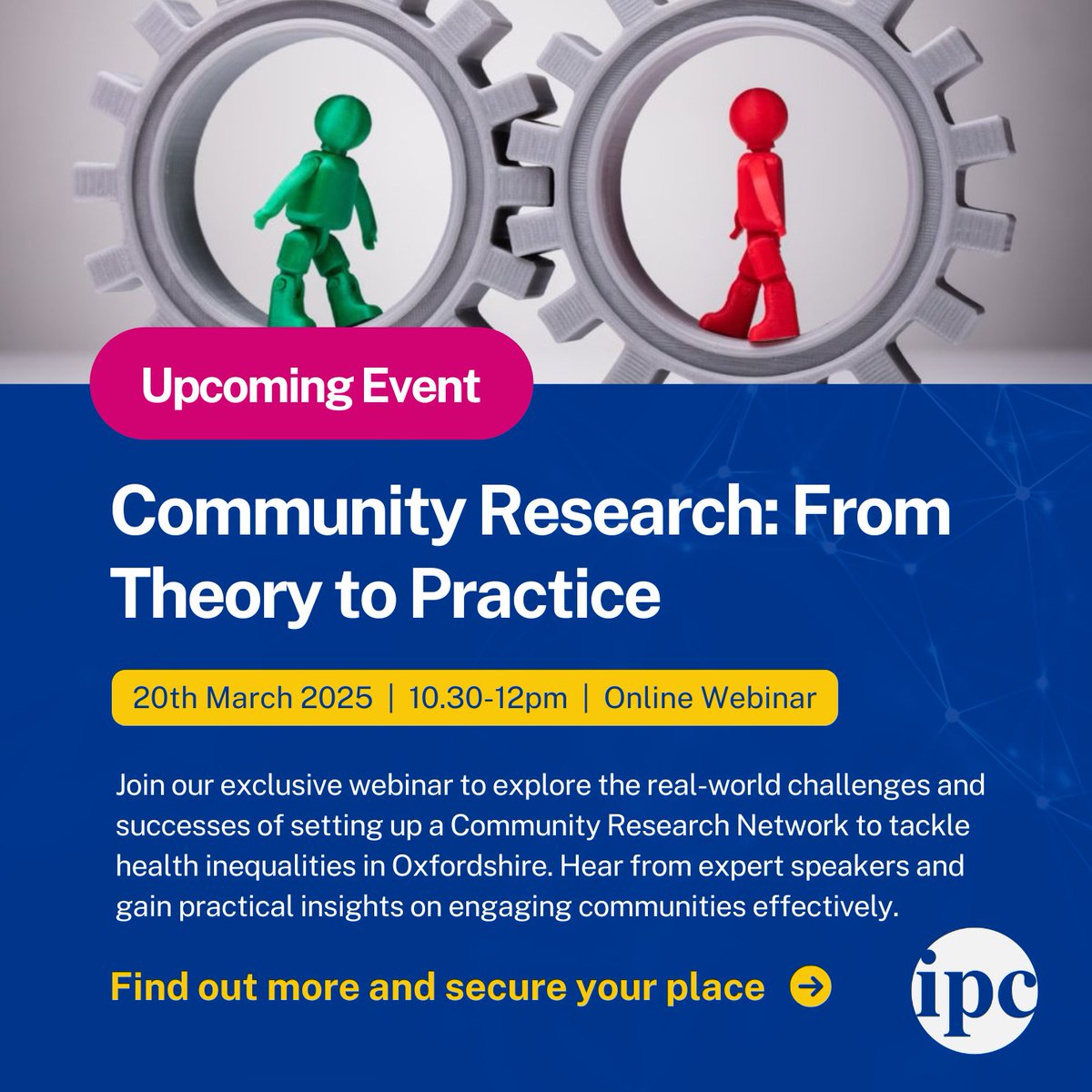 IPC (@ipc_brookes) on Twitter photo How can we include diverse voices in local policy? Join our webinar on 20th March to explore challenges & successes of Oxfordshire's Community Research Network. Hear from experts at <a href="/OxfordshireCC/">Oxfordshire County Council</a>, Refugee Resource & @healthwatchoxon.
Learn more: ipc.brookes.ac.uk/event/communit… How can we include diverse voices in local policy? Join our webinar on 20th March to explore challenges & successes of Oxfordshire's Community Research Network. Hear from experts at <a href="/OxfordshireCC/">Oxfordshire County Council</a>, Refugee Resource & @healthwatchoxon.
Learn more: ipc.brookes.ac.uk/event/communit…