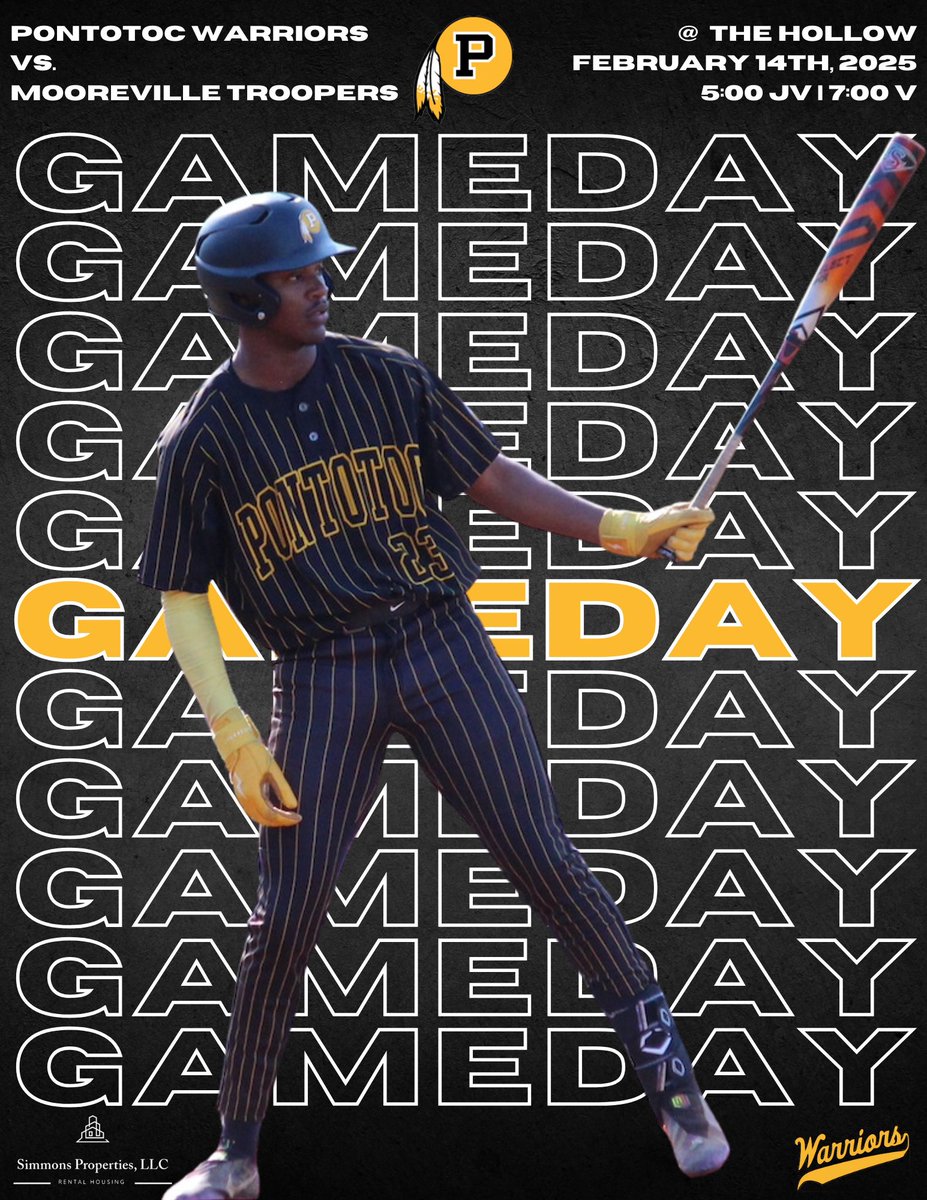 It’s 𝙂𝘼𝙈𝙀𝘿𝘼𝙔

📍- The Hollow
🆚- Mooreville Troopers
⏰- 5:00 JV | 7:00 V
🌤️- 48°
🎟️- $8
💻 - sidelinehd.com/PontotocWarrio…