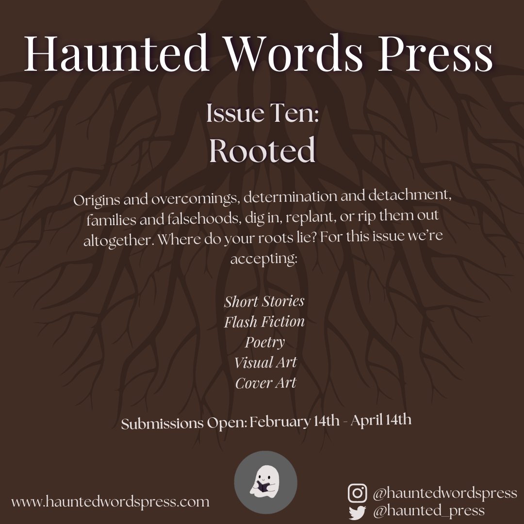 It's Valentine's Day and we love you all very much, so here, have a submission call! Submissions are open for Issue Ten: Rooted now until April 14th, and we're taking submissions for middle grade and young adult readers. Where do your roots lie? 🤎