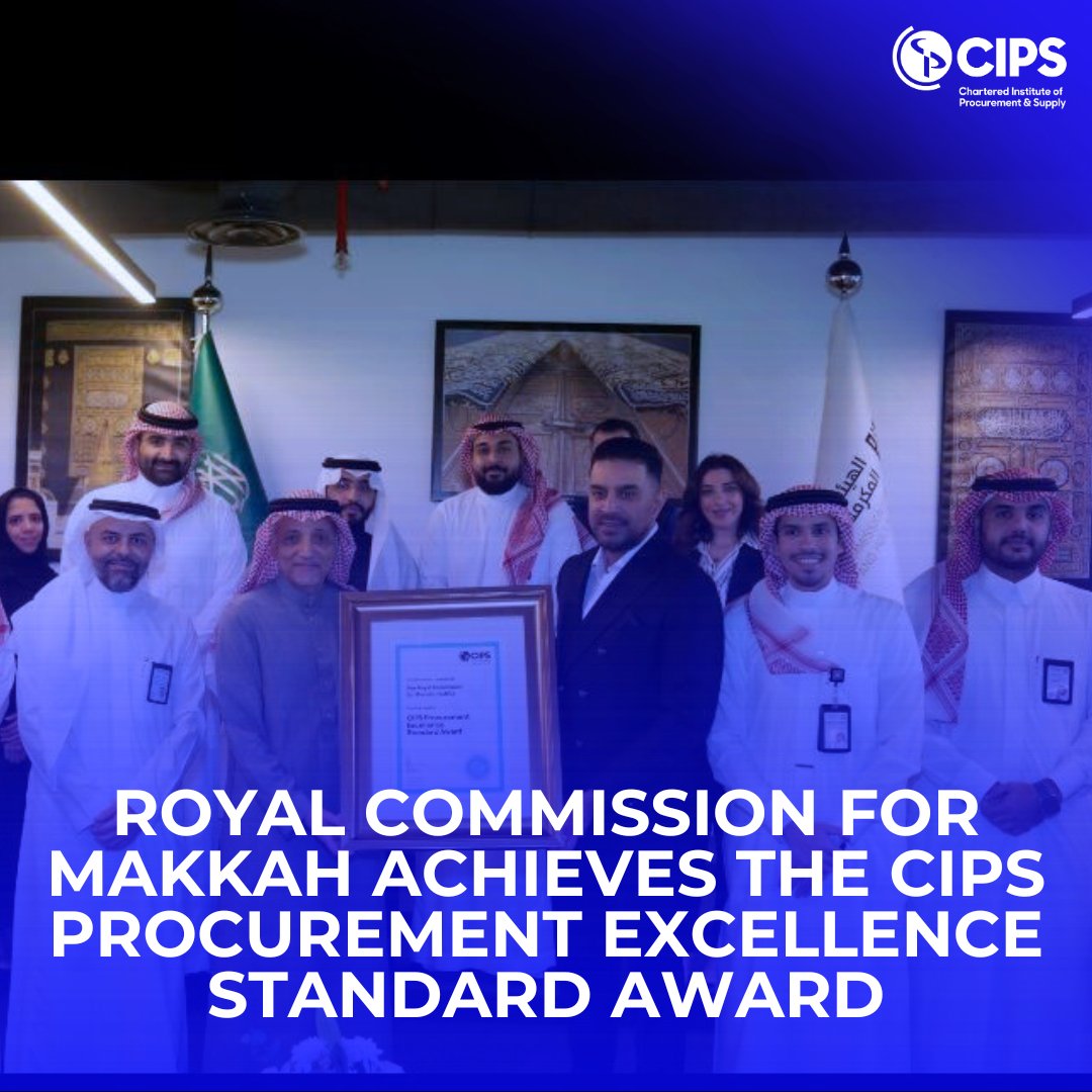 CIPSMENA's tweet image. Congratulations to the Royal Commission for Makkah on Achieving the CIPS Procurement Excellence Standard Award!
Well done to the team for setting a benchmark in procurement excellence!
Want to elevate your organisation’s procurement standards? Contact: mena.enquiries@cips.org