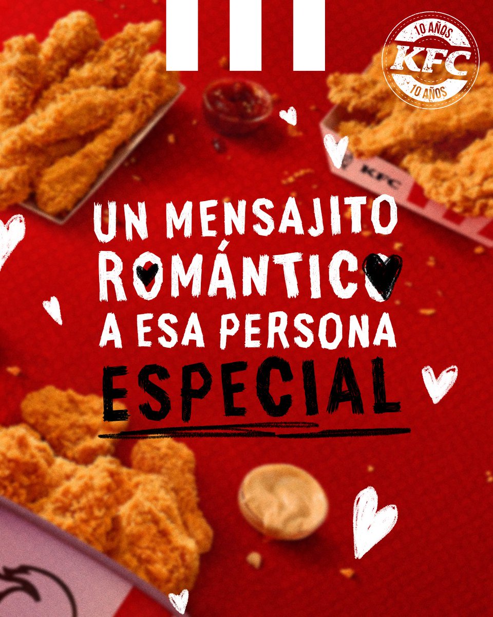 kfc__py's tweet image. Si no sabes cómo decirlo, dilo con pollito 🍗🥰

#FingerLickinGood #AlwaysOriginal
#KFC10AÑOS