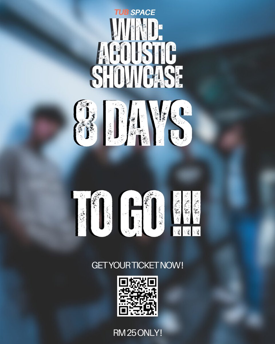 WindBand1's tweet photo. 8 HARI JE LAGI!!!!! 

Korang belum beli lagi ke tiket? Pergi beli sekarang !! Jangan lepaskan peluang anda untuk menyaksikan Wind secara live sempena Wind: Acoustic Showcase yang akan berlangsung pada 23 Feb 2025. https://t.co/G6fbYN6L9w