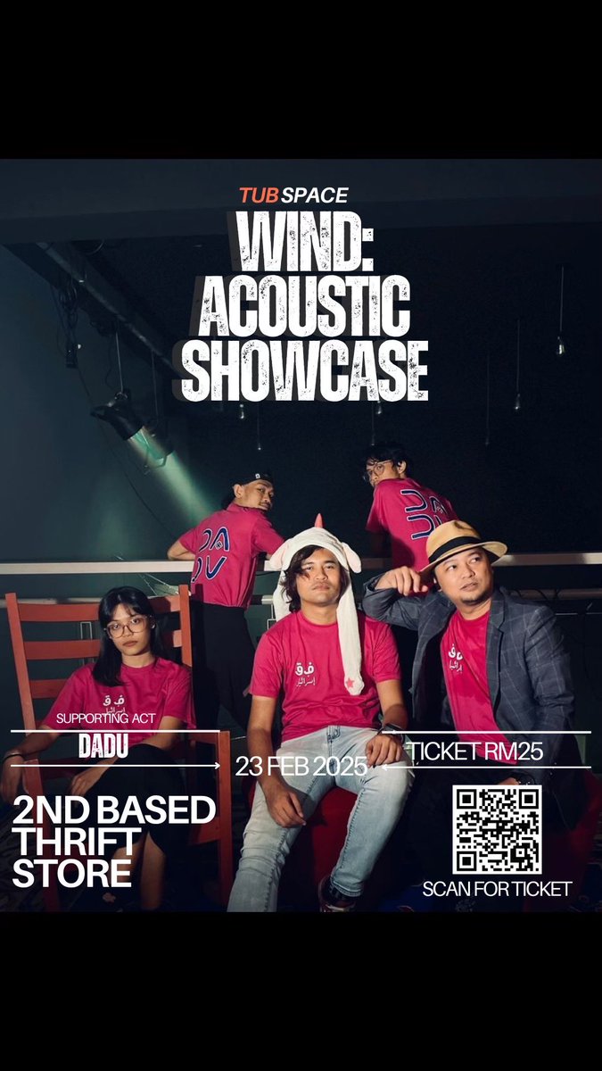 WindBand1's tweet photo. 8 HARI JE LAGI!!!!! 

Korang belum beli lagi ke tiket? Pergi beli sekarang !! Jangan lepaskan peluang anda untuk menyaksikan Wind secara live sempena Wind: Acoustic Showcase yang akan berlangsung pada 23 Feb 2025. https://t.co/G6fbYN6L9w
