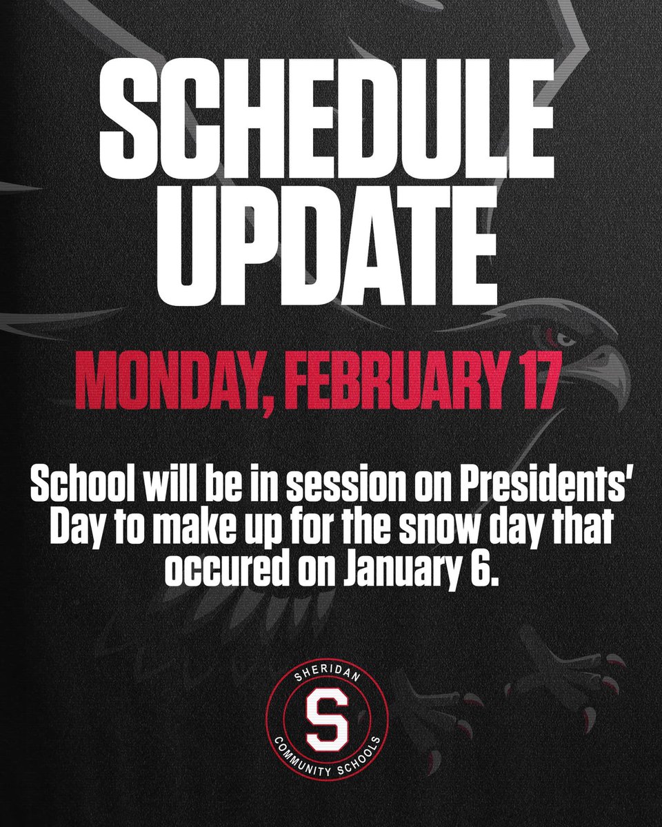 REMINDER! Due to the snow day we experienced on January 6th, we will be utilizing Presidents’ Day, Monday, February 17th, as a makeup school day. Students will attend this day IN PERSON.