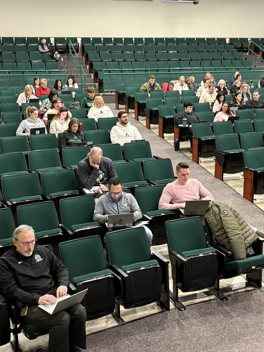 Staff members from AHS and HMS diving into AI tools and applications to augment our skills as educators and help us support students becoming AI Literate.  Thanks to <a href="/MrKnappAHS/">Mr. Knapp</a> and for sharing their work today. Aurora Learners- Future Ready! #UnitedGreenmen <a href="/Greenmensteward/">Michael Roberto</a>