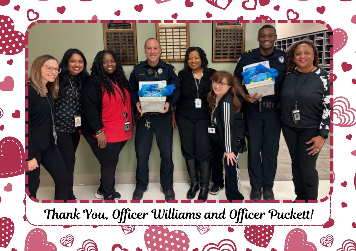 Nfhs Counselors 24-25 (@23nfhs) on Twitter photo Happy Valentine's Day!
It's also SRO appreciation Day, we would like to thank Officer Williams and Officer Puckett for keeping us safe everyday! We appreciate all that you do! <a href="/NFHS_Rangers/">Naaman Forest High School</a> <a href="/gisdcounseling/">GISD Guidance and Counseling</a> <a href="/gisdnews/">Garland ISD</a> <a href="/gisdsecurity/">GISD Security Dept.</a> Happy Valentine's Day!
It's also SRO appreciation Day, we would like to thank Officer Williams and Officer Puckett for keeping us safe everyday! We appreciate all that you do! <a href="/NFHS_Rangers/">Naaman Forest High School</a> <a href="/gisdcounseling/">GISD Guidance and Counseling</a> <a href="/gisdnews/">Garland ISD</a> <a href="/gisdsecurity/">GISD Security Dept.</a>