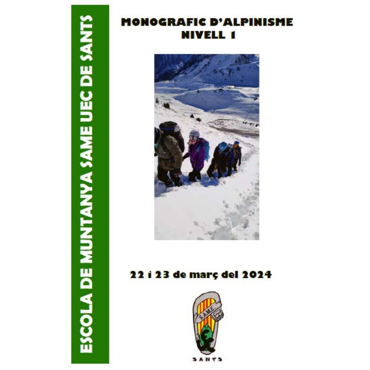 Ja tenim disponible tota la info #monogràfic #alpinisme 🏔️⛏️ que farem el 22 i 23 març

📩 Interessades en rebre més info o reservar places envieu missatge i us direm
#escolamuntanya
#iniciacioalpinisme #alpinisme #alpinismecatalunya #muntanyahivernal
#formació #seguretatmuntanya