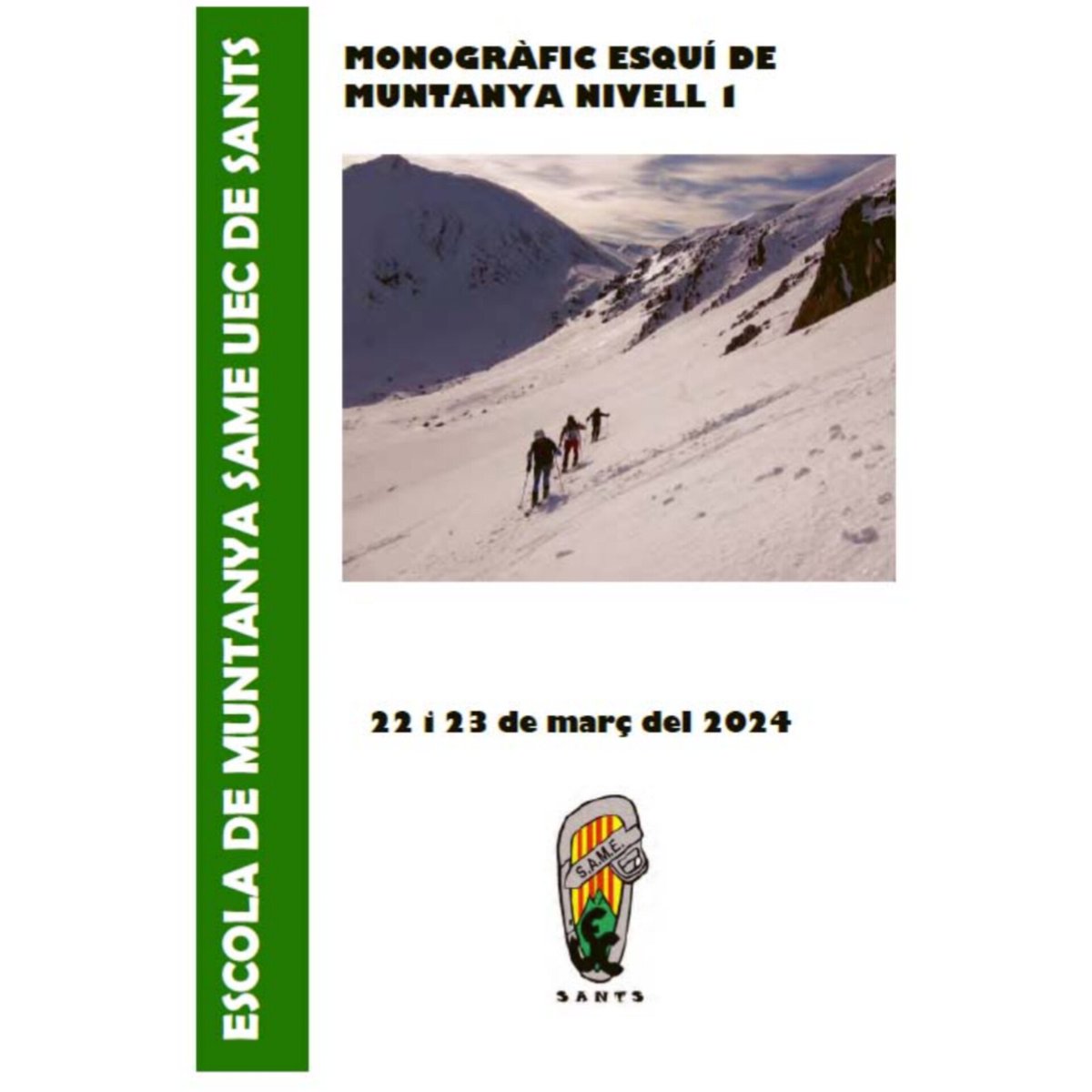 Ja tenim disponible tota la info #monogràfic #esquidemuntanya 🎿🏔️ que farem el 22 i 23 de març

📩 Interessades en rebre més info o reservar places envieu missatge o mail

#escolamuntanya
#iniciacioesquimuntanya #esquidemuntanya
#formació #seguretatmuntanya #cursos #uecsants