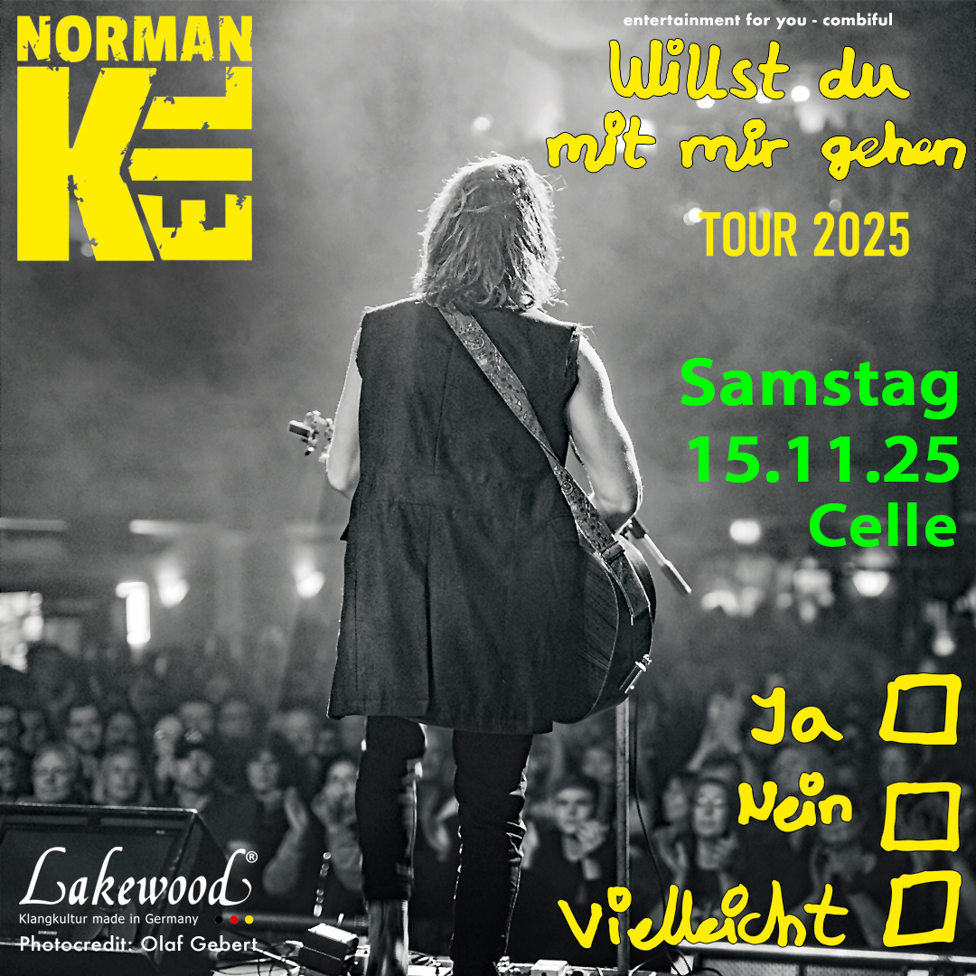 combiful's tweet image. 🎤 Livekonzert mit Norman Keil in der CD-Kaserne in Celle 🎸

📅 Datum: Samstag, 15.11.2025
📍 Ort: CD-Kaserne - Halle 13 - Hannoversche Straße 30b - 29221 Celle

Ticketlink:
eventim.de/artist/norman-…

#normankeil #immerfürimmer #willstdumitmirgehen #combiful #celle #cdkaserne