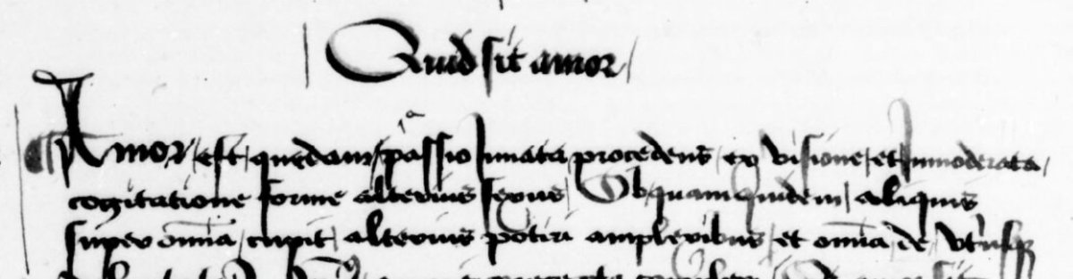 What is love? Baby don't hurt me... ❤️

...but more importantly, don't forget to apply for our 2 week online Latin Palaeography course to learn all about scripts like the one in this 15th century copy of Andreas Capellanus’s ‘De Amore’

imemsdurhamlearn.com/ourcourses/
#ValentinesDay