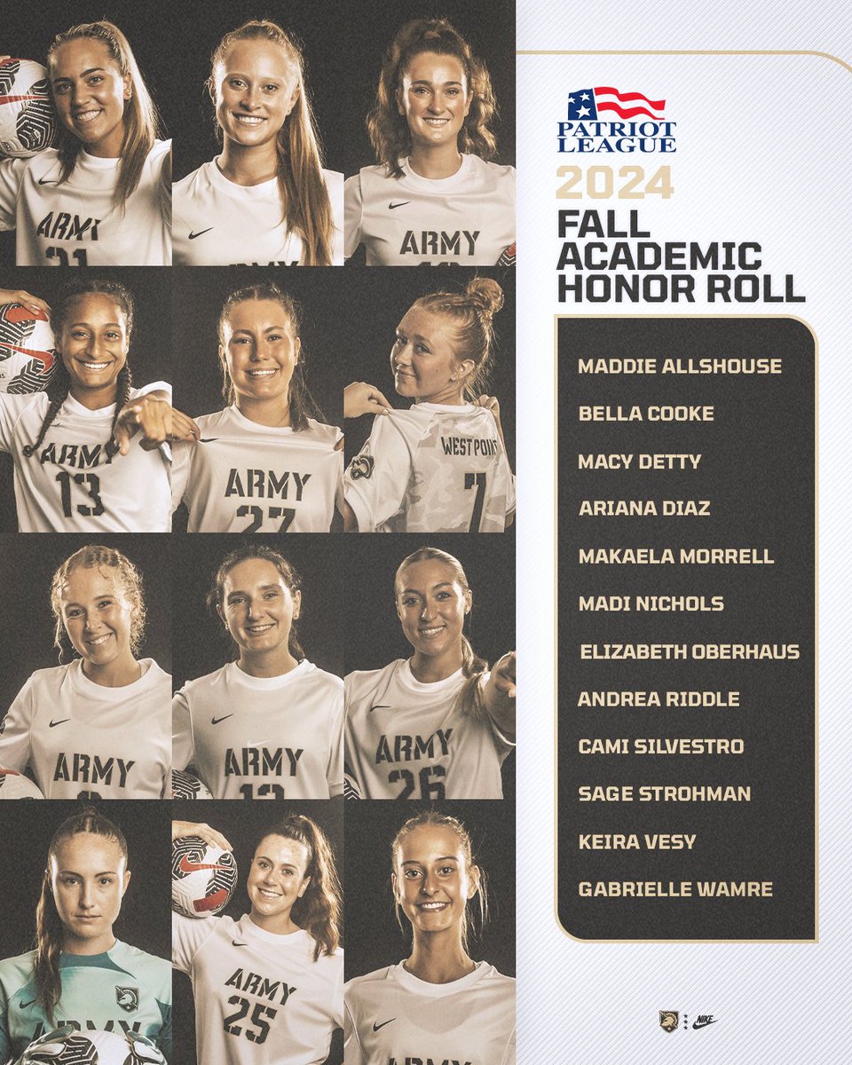 𝙀𝙭𝙘𝙚𝙡𝙡𝙞𝙣𝙜 𝙊𝙣 𝙖𝙣𝙙 𝙊𝙛𝙛 𝙩𝙝𝙚 𝙋𝙞𝙩𝙘𝙝 📚

Congrats to our 1️⃣2️⃣ Black Knights that made it on the Patriot League's Fall Academic Honor Roll because of their hard work in the classroom this past fall‼️

#GoArmy