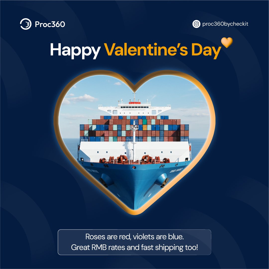 Proc360Care's tweet image. Happy Valentines day to you and yours.

From all of us at Proc360..

#ValentinesDay 
#Proc360
#shipping
#Procurement